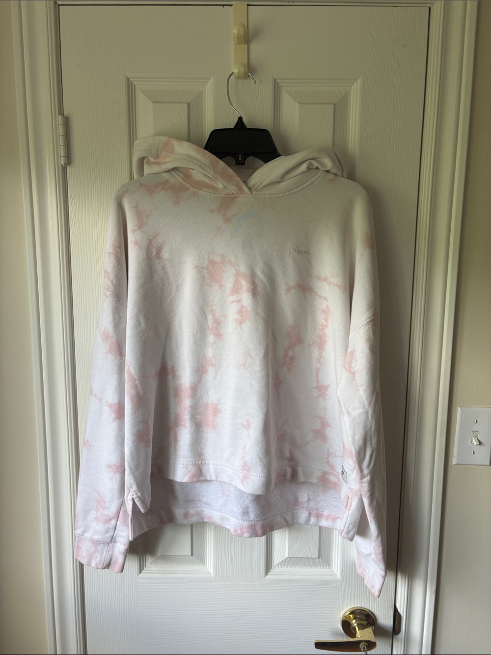 Roots Tie-Dye Hoodie - Light Pink & White
